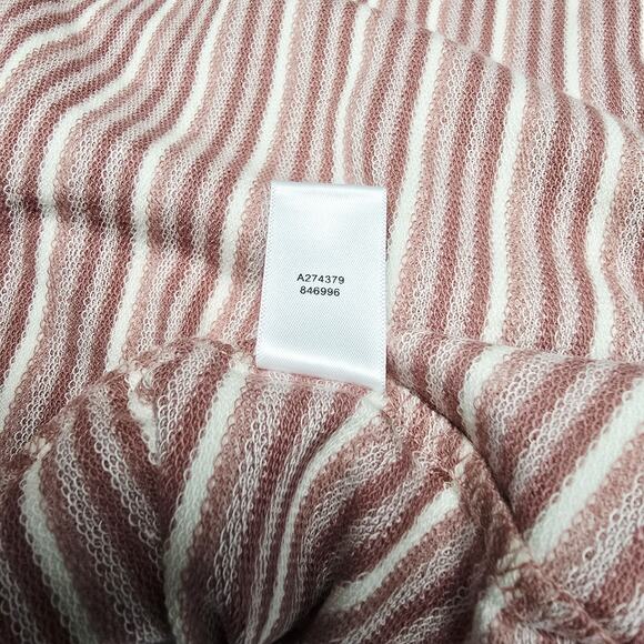 Denim & Company D&Co Active Cardigan Sweater Sz XL Pink Stripe Waterfall Jacket - Picture 9 of 9